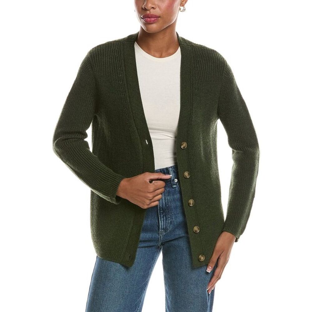 Velvet By Graham & Spencer Womens Monet Engineered Stitch Cardigan, Green